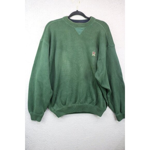 Tommy Hilfiger Men's Green Sweater-Size XL-Logo-Y2K - Picture 1 of 7